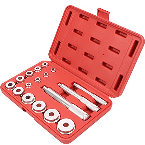 Mllepjdh Bearing Race Seal Bush Driver Tool Kit For Bushes Wheel Bearings Metric 17 Pieces For Industrial Use Wheel Bearing Press Kit Puller Assembly Removal Tool