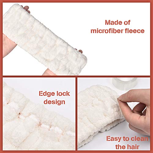 3 Pieces Spa Facial Headband for Makeup and Washing Face Terry Cloth Hairband Yoga Sports Shower Facial Elastic Head Band Wrap for Women(Black, White, Light Grey) - Image 5