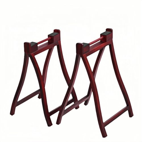 NYHGOXM天然木製 折りたたみ式 A型 琴スタンド 古箏用 立奏台 竪琴/お琴対応 中国伝統楽器 持ち運び便利 (レッド)