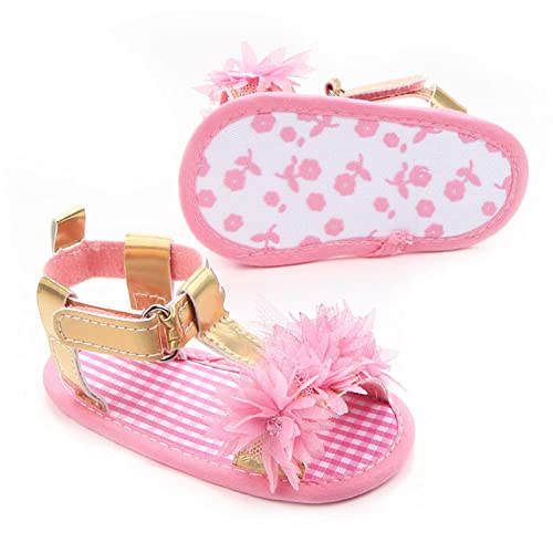 Baby Infant Shoes Boy Girl Sandals First Walkers Flat Shoes Lightweight Soft Sole Sneakers Summer (Pink, 5.5 Infant)4