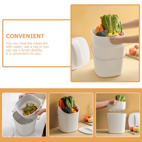 Caneca de basura para cocina con doble compartimento Healifty miniatura 3