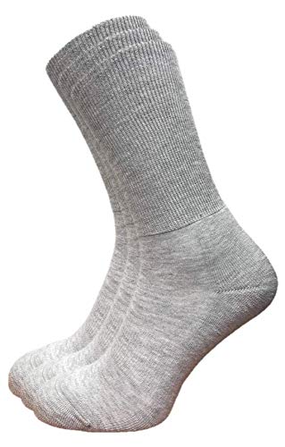 Chaffree Mid Calf Socks, Sweat and Chafing Control, 76% Cotton, Wide Fit, Full Light Rib Elastic Support, Flat Toe Seam, Cushioned Sole, 3 Pairs