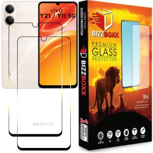 Image of Screen Guard For vivo Y21 | vivo Y11 5G Tempered Glass Screen Protector Guard - HD Clarity, Anti-Fingerprint Temper Guard (F33 / F33 Pro - 6.57 inch) With Installation Kit - Pack of 2
