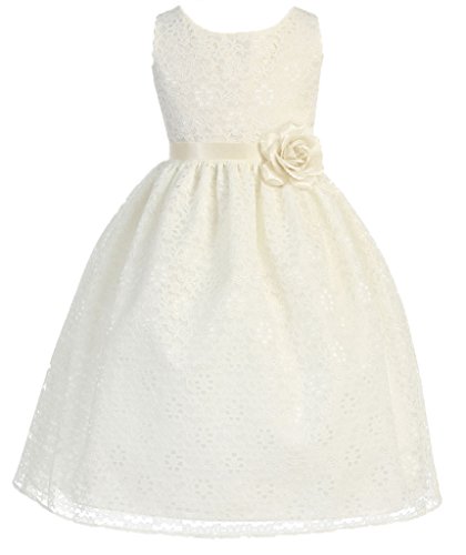 AkiDress Lovely Floral Lace Flower Girl Dress for Little Girl