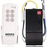 Anderic Ceiling Fan Remote Control Kit Universal for 3-Speed Fans with Fan Timer and Light Control 3-Speeds, Compact Receiver 63T-AC83T-KIT