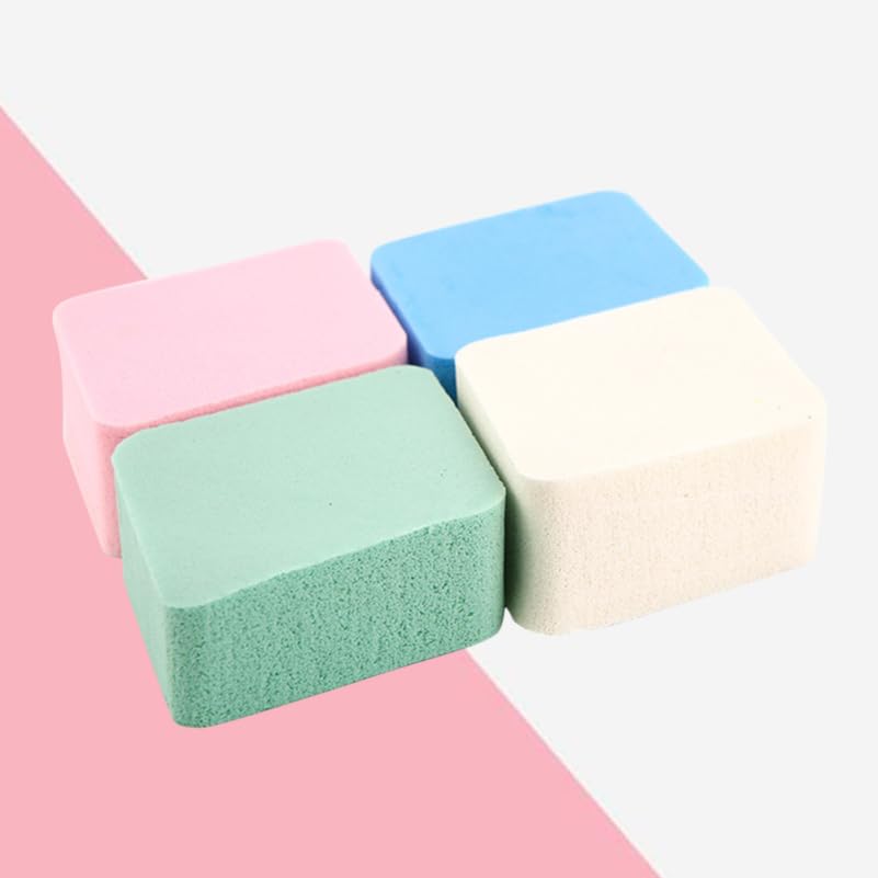 WOONEKY Four-Color Diamond Makeup Sponge Powder Puff Set 4 Large Natural Soft Cosmetic Blenders for Face Foundation Concealer Blusher