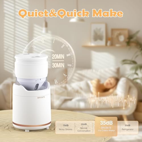 Briobite Ice Cream Maker - Rechargeable & Compact Electric Ice Cream Machine For Gelato thumb #2