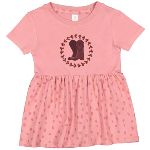 inktastic Cowboy Cowgirl Rodeo Boots Infant Dress 18 Months Mauve with Speckles 44f1d