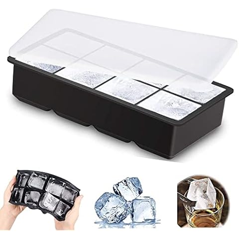 Eiswürfelbehälter mit Deckel EiswürfelForm 8 Große Eiswürfelbereiter Cover