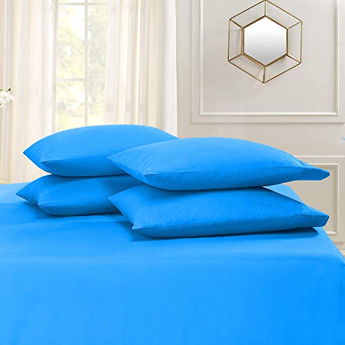 Image of YRM Bedding's Turquoise 600-TC Oraganic Cotton 2 Piece Pillow Covers (17 inchx27 inch)