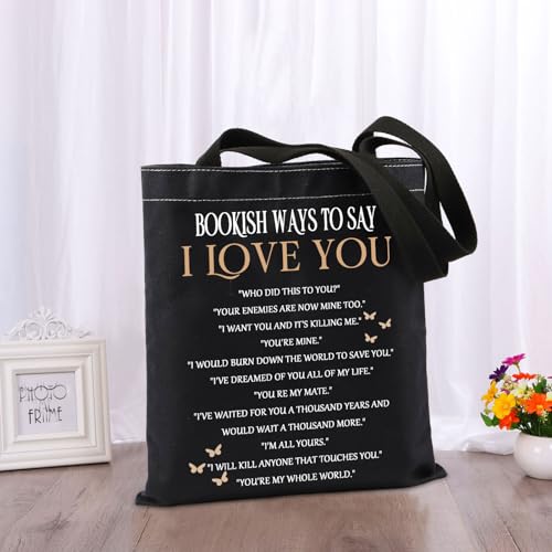 TIIMG Bookish Gift Book lover Gift Reader Gift Enemies to Lovers Gift Bookish ways to say I Love You Tote Bag3