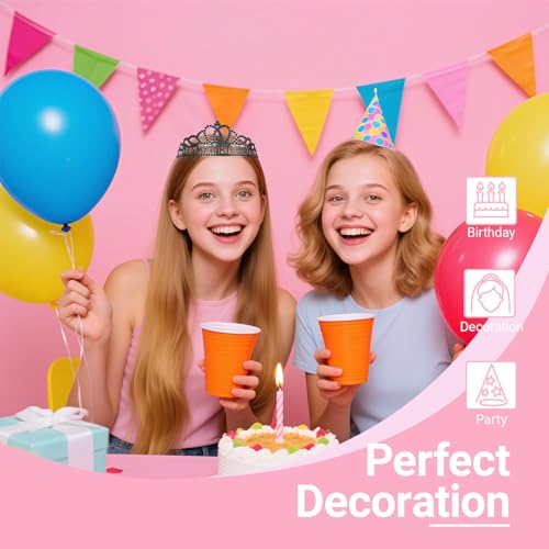 Birthday Tiara and Crown with Sash, Birthday Tiara for Women Party Black