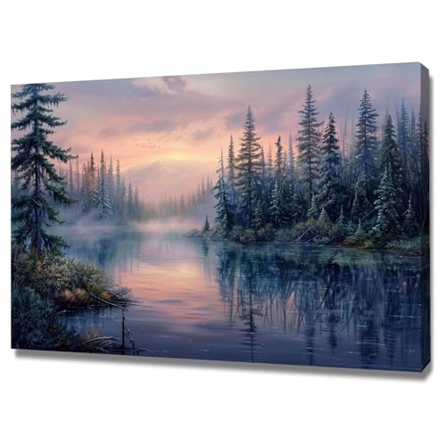 Impression sur toile de qualité supérieure paysage forestier encadré 40x60