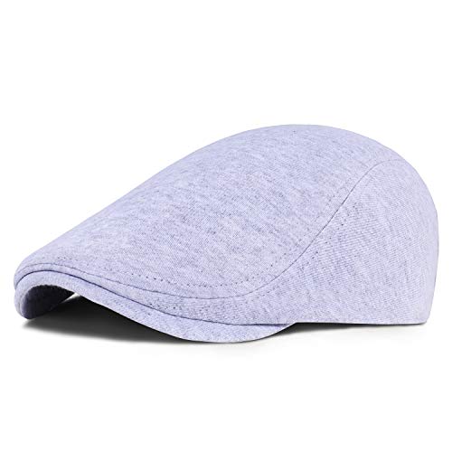 PORSYOND Men Flat Cap Newsboy Hat Beret Cabbie Ivy Cap Gatsby Newsboy Hat (Light Gray, Elastic Band)