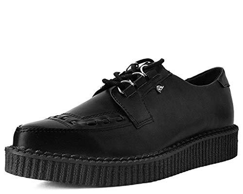 T.U.K Anarchic Creeper Shoes for Women and Men | Pointed Toe Lace-Up with D-Ring Fastening | Low Platform Footwear | Foam Padded Insole & Twill Lining