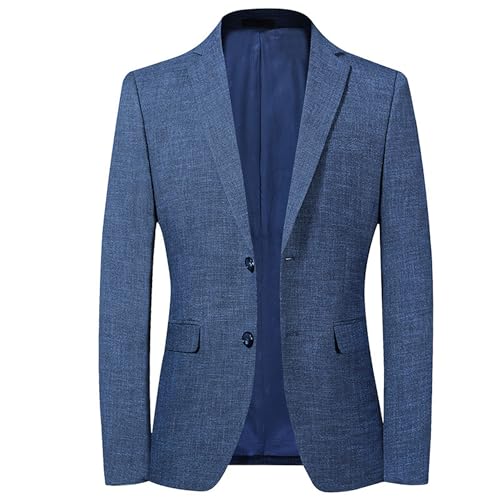 Mens Blazer Retro Casual Regular Fit Two Buttons Lightweight Business Jacket Mens Classic Casual Suit Slim Fit