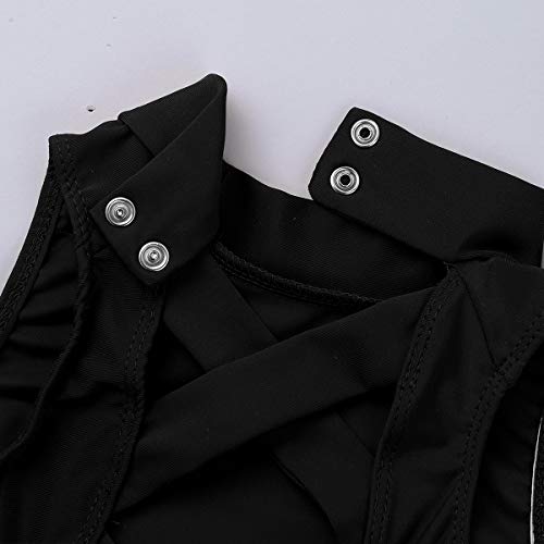 Moily Big Girls High Turtleneck Strappy Back Crop Top Athletic Tank Midi Sports Bra Gymnastics Dancewear4