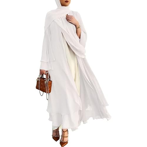 Women Muslim Prayer Chiffon Open Dress Abaya Dubai Turkey Islam Kaftan Islamic Ramadan Eid Mubarak Women Robe with Hijab