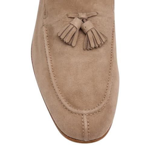 FSJ Men's Vintage Tassel Casual Loafers Slip-On Dress Shoes Fashion Soft Suede Luxury Evening Dress Suit Footwear Size 4-16 US3