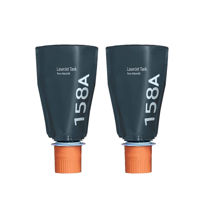 Haline 158A (W1580A) Black Toner Reload Kit Compatible for HP Laserjet Tank MFP 1005w,1020w, 1602w, 1604w, 2506, 2602sdn, 2603sdw, 2604sdn, 2605dsw, 2606dc, 2606sdn, 2606sdw Printer 158A (Pack of 2)