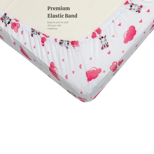 Image of 3 Pack Crib Sheets - Ultra Soft Jersey Cotton Baby Crib Sheets, Breathable Fitted Sheets for Standard Crib Mattress (52 inch x 28 inch), Baby Boy Crib Bedding Set - Pink Zebra