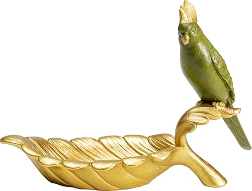 Kare Design Coupe Décorative Parrot Guard, Or, Vert, Animal, Accessoire, Élégant, Deco Intérieur, Decoration Chambre, Salon, Maison, Cadeau, 10 x 21 x 14 cm