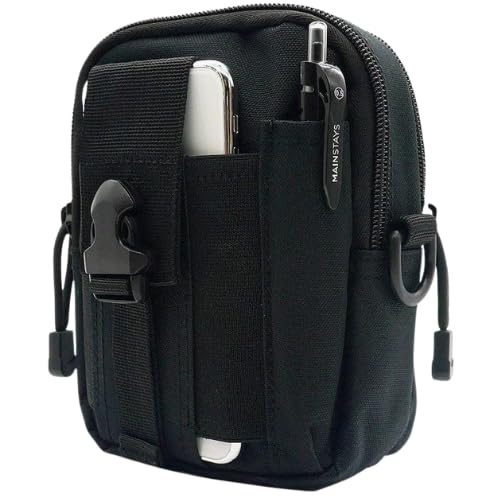 Tactical Men's Belt Bag Fanny Pack – Mini Black Waist Pouch with Multiple Compartments, Water-Resistant, Molle Compatible – Travel, EDC, Hiking Accessories-image-22