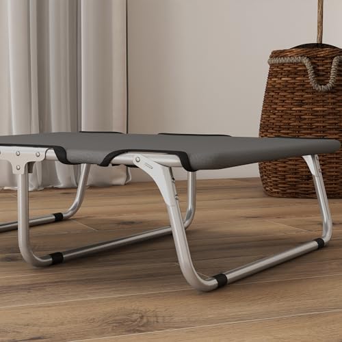 PawHut Hundeliege Outdoor, klappbar Erhöhte Haustierliege mit Stahlrahmen, Kühlendes Haustierbett für kleine Hunde, Hundebett für Draußen Camping, Grau, 71 x 58 x 20 cm