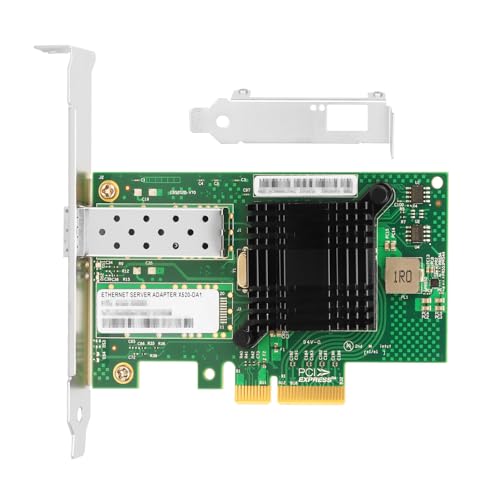 Image of Vogzone 10Gb PCI-E NIC Network Card for Intel X520-DA1 / E10G42BTDA,100MbE /1GbE /10GbE Single SFP+ Port, with Intel 82599EN Chip,10GbE PCI Express 2.0 X4 Ethernet Adapter Support Windows /Linux /VMware
