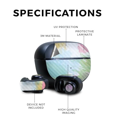 Image of Carbon Fiber Skin Compatible with Bose Ultra Open Earbuds - Watercolor White - Premium 3M Vinyl Protective Wrap Decal Cover - Easy to Apply | Crafted in The USA by MightySkins