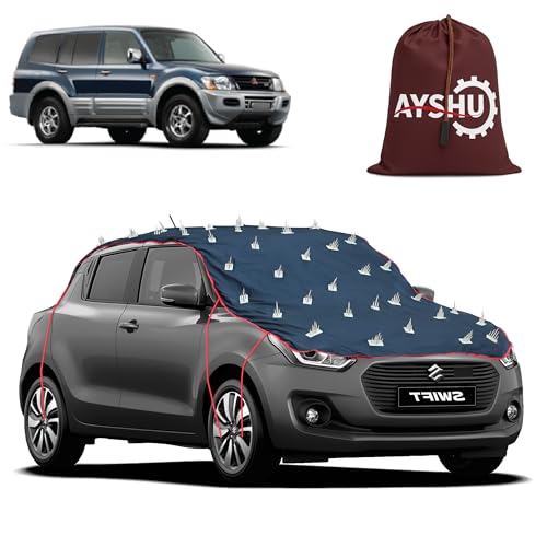 Image of AYSHU Water-Resistant Spike Car Cover for Mitsubishi Montero - Protects from Dogs, Monkeys, Dust, Sunlight & UV - Full Roof Universal Fit