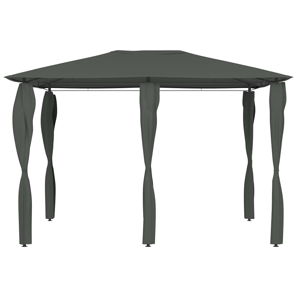 Pawilon z osłonami słupków, 3 x 4 x 2,6 m, antracytowy, 160 g/m², na spotkania rodzinne, wieczory przy grillu, pikniki i przyjęcia urodzinowe na zewnątrz, ze stabilną stalową konstrukcją