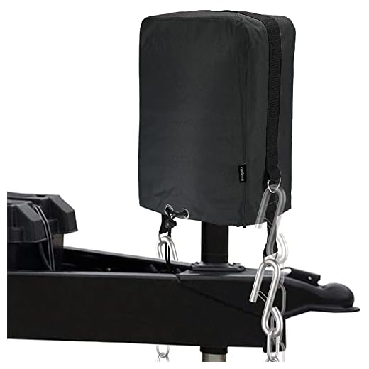 BougeRV RV Electric Tongue Jack Cover with D Rings, 600D Universal Trailer Jack Protective Black Cover for Outside RV Parts RV Accessories