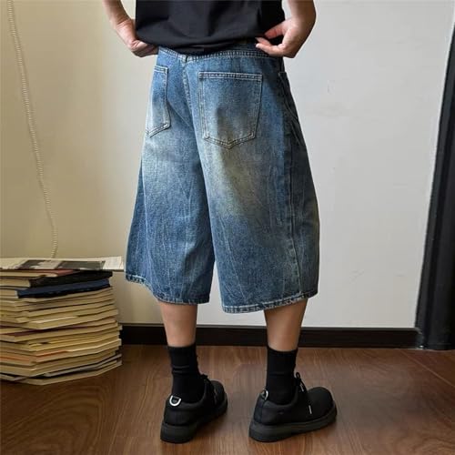 Shorts de mezclilla anchos baggy para hombre estilo skate miniatura 4