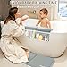 Haxmuti Bath Kneeler and Elbow Rest Pad Set, Thick and Quick Dry Kneeling Pad Support for Knee and Arm, Extra Large Baby Bath Kneeler Pads Bathtub Mat with Toys Organizer for Baby Bath Time, Grey