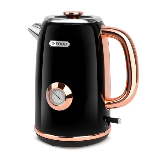 Pava eléctrica retro 1.7 L con termómetro INFOOD miniatura 1