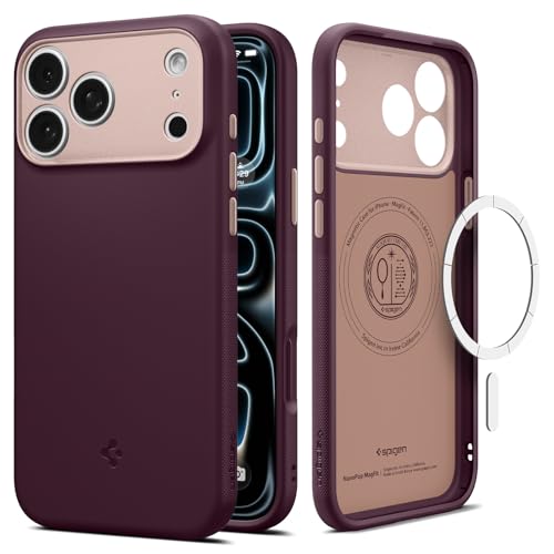 Spigen Compatible with iPhone 17 Pro Case Nano Pop MagFit - Burgundy Bean
