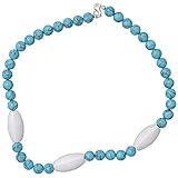 bianchi spillo onice usata In sacchetto per gioielli. Collana da donna in vero argento Sterling 925 con turchese e onice bianco, lunghezza 50 cm