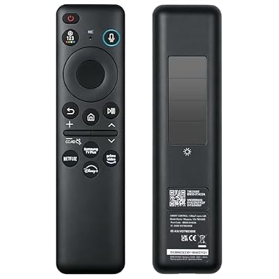 New BN59-01432A TM2360E Solar Voice Remote, Solar-Powered & USB-C Dual Charging Bluetooth Remote Control, Compatible with Samsung 2023-2024 Samsung Neo QLED/OLED Smart TVs - Black