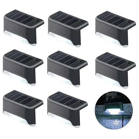 jindaaudio Solar Pool Light Cold White(8 Pack), Solar Deck Lights Outdoor Waterproof Led, Solar Step Lights Stairs Lights Fence Lights Patio Lights Pathway Lights Cover