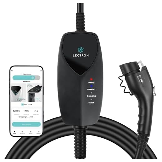 Lectron Level 1 J1772 EV Charger (WiFi) with App Control - 120V, 12 Amp, & 16 ft Cord - Portable Charger for J1772 EVs with NEMA 5-15 Plug - Compatible with All J1772 Evs