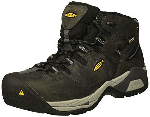KEEN Utility Men's Detroit XT Mid Steel Toe Waterproof Work Boot, Magnet/Paloma, 9.5 Medium US