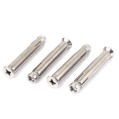 Aexit M8 Thread Anchors 70mm Long Countersunk Flat Head Expansion Anchor Expansion Anchors Bolt 4pcs