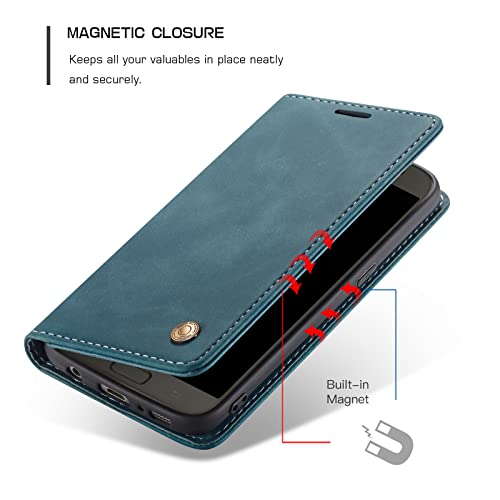Qltypri 2062712 Case For Samsung Galaxy S7 Edge, Vintage Pu Leather Wallet Case Card Slot Kickstand Magnetic Closure Shockproof Flip Folio Case Cover thumb #2