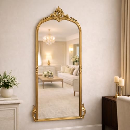 Image of Classic Standard Full-Length Mirror Large Floor & Wall-Mounted Body Mirror Bedroom & Living Room Leaning Dressing Mirror (148x58cm)