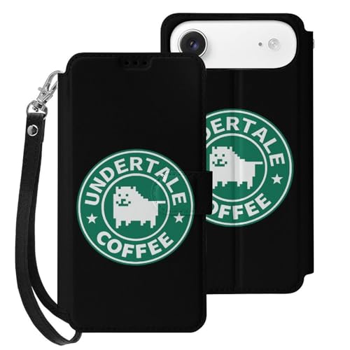 iPhone 17 Air用 ケース 手帳型 アンダーテール コーヒー 犬 Iphone17用カバー アイフォン17 用 ケース スマホケース おしゃれ 人気 財布型 PUレザー 携帯カバー カード収納 スタンド機能