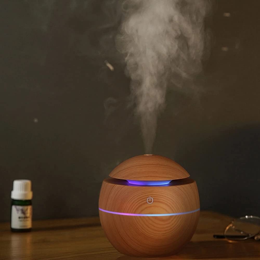 Luftbefeuchter Schlafzimmer Luftbefeuchter Electric Air Aroma Diffusor Ultraschall 13 0ml Luftbefeuchter ätherischer Öl Aromatherapie Nebel for Zuhause (Color : Bruin)