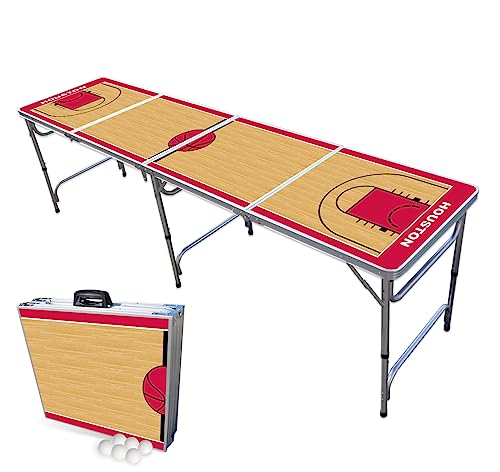 8-Foot Professional Beer Pong Table - Houston Basketball Court