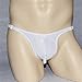 WenMei Mens Fashion Sexy Hollow Out Double Low Brief Thong G-String Bikinis Underwear (White(G-String))