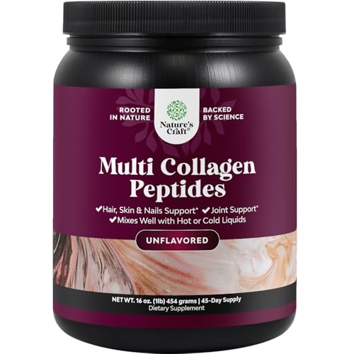 Natures Craft Multi Collagen Protein Powder for Women and Men - Keto Hydrolyzed Collagen Peptides 45...